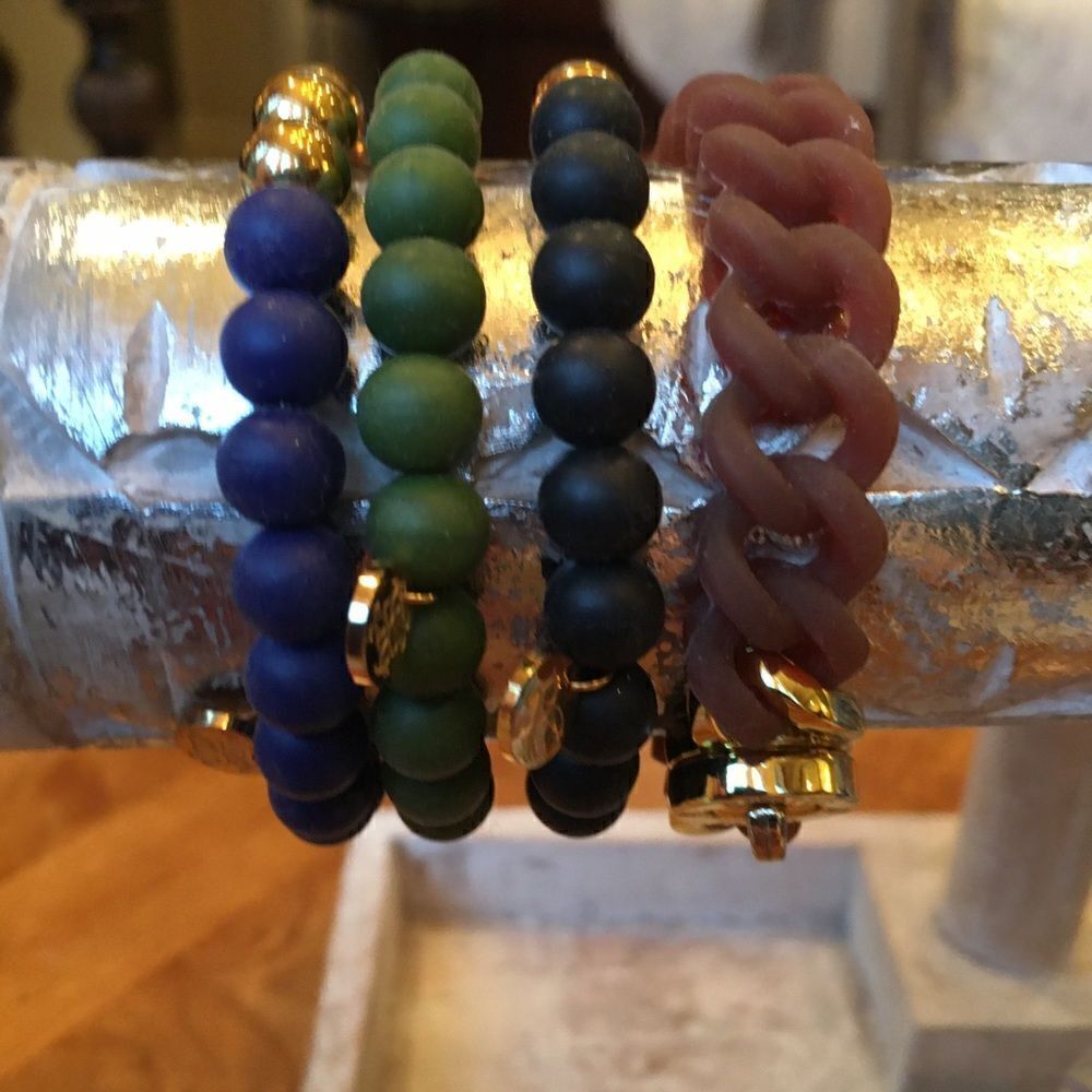 GOLD & Rubber Rustic Cuff Set! - Picture 4 of 8